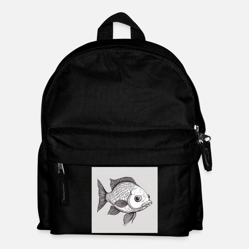 Fisch - Kinder Rucksack - Schwarz