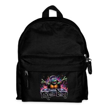 Turtle The DJ Music Gift - Kids' Backpack - black - Front