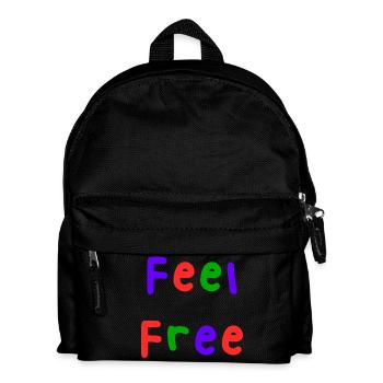 FREE. FREE. HAPPY. FREE. FREEDOM. WELFARE. ZEN. - Kids' Backpack - black - Front