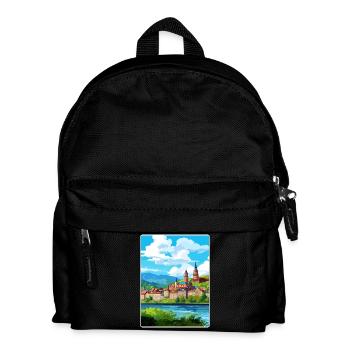 Heidelberg Germany Travel Poster Souvenir Paint WP - Kids' Backpack - black - Front
