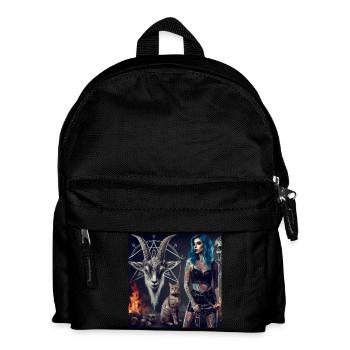 Metal Hell Männliche Ziege und Katze - Kinder Rucksack - Schwarz - Vorne