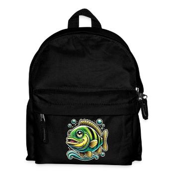 Barsch Flussbarsch Design - Kinder Rucksack - Schwarz - Vorne
