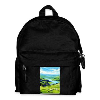 Lake District United Kingdom Travel Poster Card - Kids' Backpack - black - Front