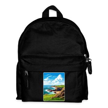 Lands End Cornouailles Angleterre Affiche de voyage souvenir - Sac à dos Enfant - noir - Devant