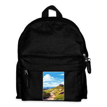 Lands End Cornouailles Angleterre Affiche de voyage souvenir - Sac à dos Enfant - noir - Devant