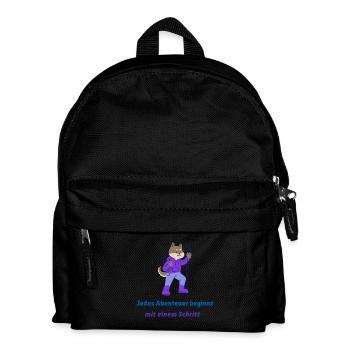 Jedes Abenteuer beginnt mit einem Schritt - Kinder Rucksack - Schwarz - Vorne