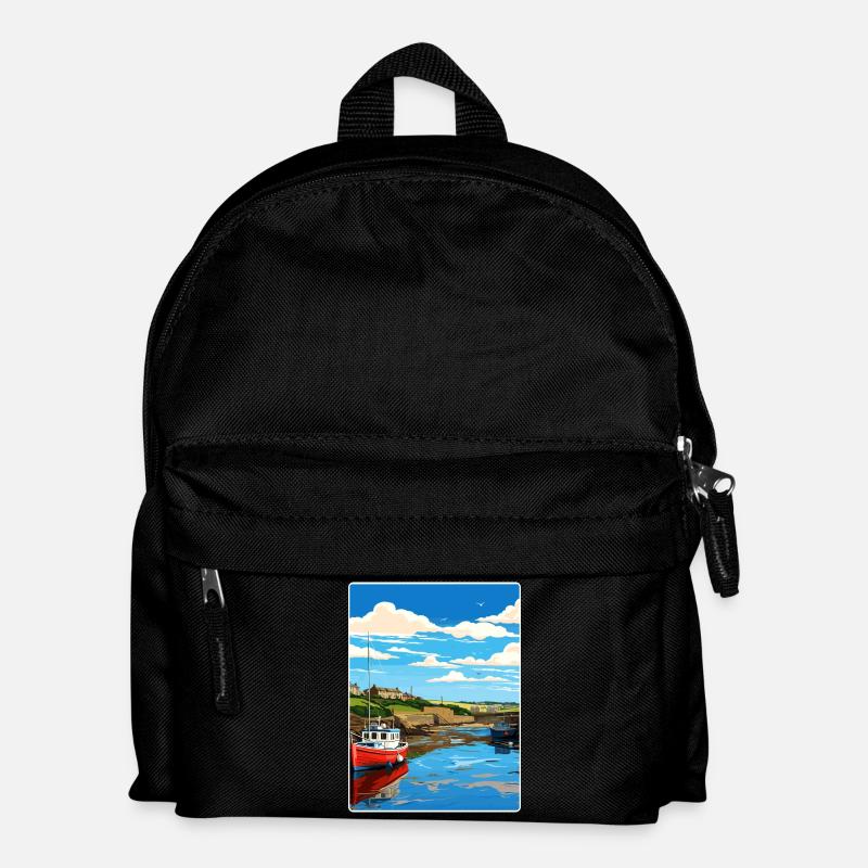 Bude Cornwall England Reiseposter Souvenir WPA - Kinder Rucksack - Schwarz