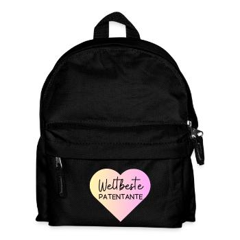 Weltbeste Patentante! Personalisierbar - Kinder Rucksack - Schwarz - Vorne