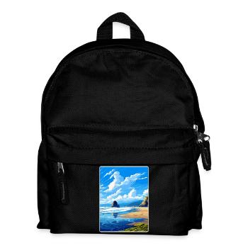 Cannon Beach Oregon Vintage Reiseposter Souvenir - Kinder Rucksack - Schwarz - Vorne