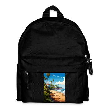 Malibu California Travel Poster Souvenir Paint WPA - Kids' Backpack - black - Front