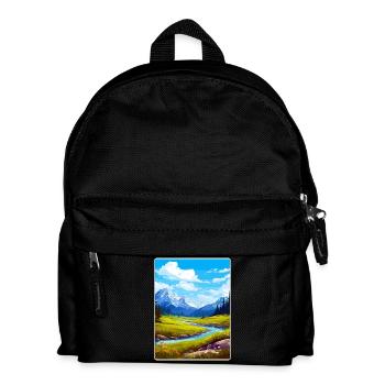 Glacier County Montana Travel Poster Souvenir WPA - Kids' Backpack - black - Front