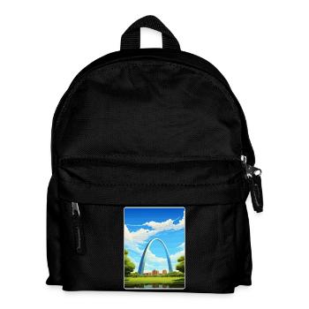 Gateway Arch Nationalpark Reiseplakat Souvenir - Kinder Rucksack - Schwarz - Vorne
