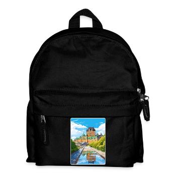 Quebec City Kanada Reise Poster Souvenir Farbe WP - Kinder Rucksack - Schwarz - Vorne