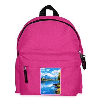 Vancouver Canada Travel Poster Souvenir Paint WPA - Kids' Backpack - fuchsia - Front