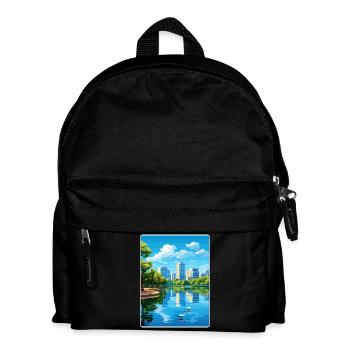 Orlando Beach Florida City Travel Poster Souvenir - Kids' Backpack - black - Front