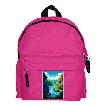 Plitvicer See Nationalpark Kroatien Reiseposter - Kinder Rucksack - Fuchsia - Vorne