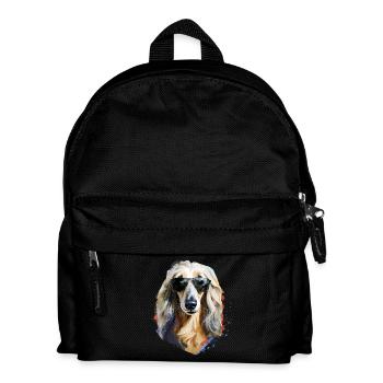Afghanischer Windhund mit Sonnenbriller - Kinder Rucksack - Schwarz - Vorne