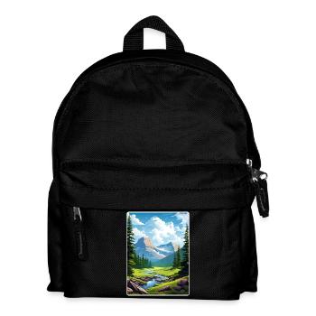Glacier National Park Travel Poster Souvenir WPA - Kids' Backpack - black - Front