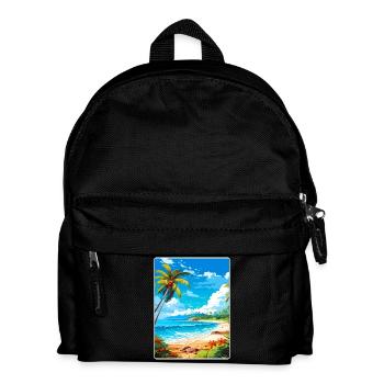 Barbados Caribbean Travel Poster Souvenir Paint WP - Kids' Backpack - black - Front