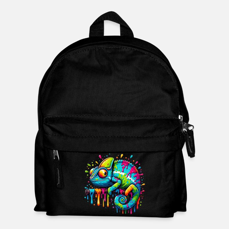 Chamäleon - Kinder Rucksack - Schwarz