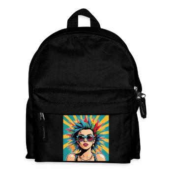 Punk Girl Nancy mit Sonnenbrille Rock HipHop Musik - Kinder Rucksack - Schwarz - Vorne