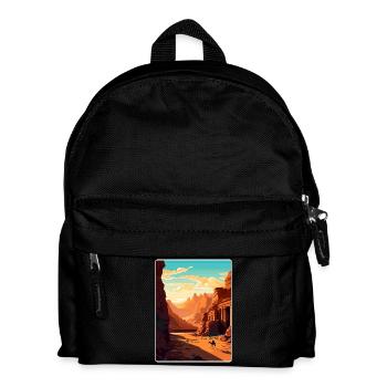 Petra Jordan Travel Poster Souvenir Postcard Paint - Kids' Backpack - black - Front