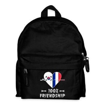 South Korea and France 100% friendship - Kids' Backpack - black - Front