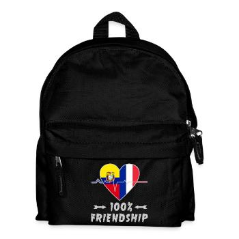 Ecuador und Frankreich 100% Freundschaft - Kinder Rucksack - Schwarz - Vorne