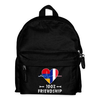 Armenien und Frankreich 100% Freundschaft - Kinder Rucksack - Schwarz - Vorne