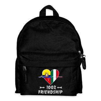 Ecuador und Italien 100% Freundschaft - Kinder Rucksack - Schwarz - Vorne