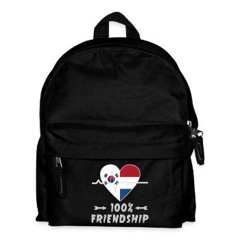 South Korea and Netherlands 100% friendship - Kids' Backpack - black - Front