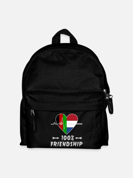 Afghanistan und Niederlande 100% Freundschaft - Kinder Rucksack - Schwarz