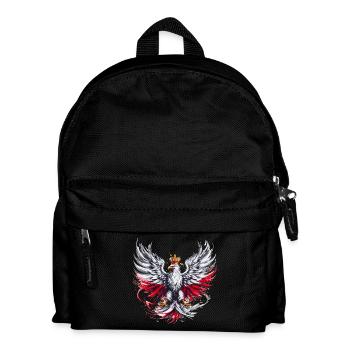 Poland Polska Polish Red White Eagle Golden Crown - Kids' Backpack - black - Front