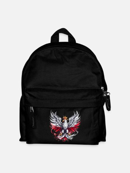 Poland Polska Polish Red White Eagle Golden Crown - Kids' Backpack - black