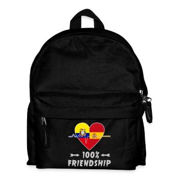 Ecuador and Spain 100% friendship - Kids' Backpack - black - Front