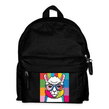Alpaca Llama Colorful and Cool with Glasses - Kids' Backpack - black - Front