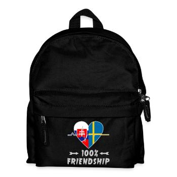 Slowakei und Schweden 100% Freundschaft - Kinder Rucksack - Schwarz - Vorne