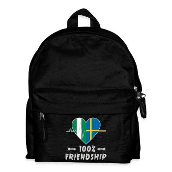 Nigeria and Sweden 100% friendship - Kids' Backpack - black - Front