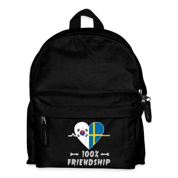 South Korea and Sweden 100% friendship - Kids' Backpack - black - Front