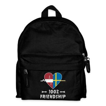 Lettland und Schweden 100% Freundschaft - Kinder Rucksack - Schwarz - Vorne