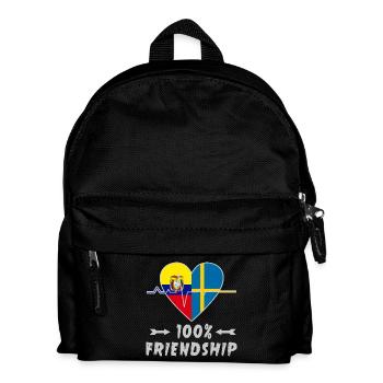 Ecuador und Schweden 100% Freundschaft - Kinder Rucksack - Schwarz - Vorne