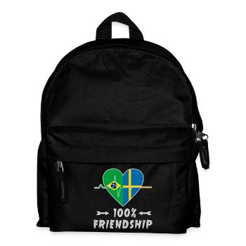 Brasilien und Schweden 100% Freundschaft - Kinder Rucksack - Schwarz - Vorne