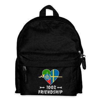 Ethiopia and Sweden 100% friendship - Kids' Backpack - black - Front