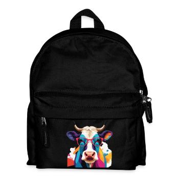 Cow Cool mit Brille Cool - Kinder Rucksack - Schwarz - Vorne