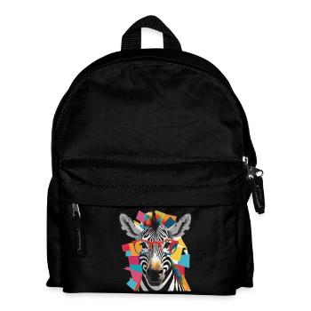 Zebra Coole und robuste bunte Brille - Kinder Rucksack - Schwarz - Vorne