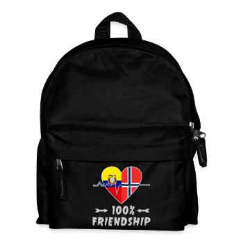 Ecuador und Norwegen 100% Freundschaft - Kinder Rucksack - Schwarz - Vorne