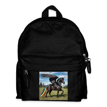 Cheval frison Alicorn - Sac à dos Enfant - noir - Devant