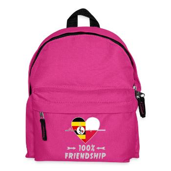 Uganda und Polen 100% Freundschaft - Kinder Rucksack - Fuchsia - Vorne