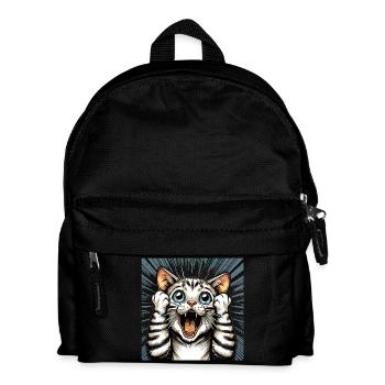 Shocked Cat Cats Gift - Kids' Backpack - black - Front