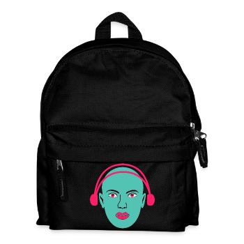 Femme écoutant de la musique - Sac à dos Enfant - noir - Devant